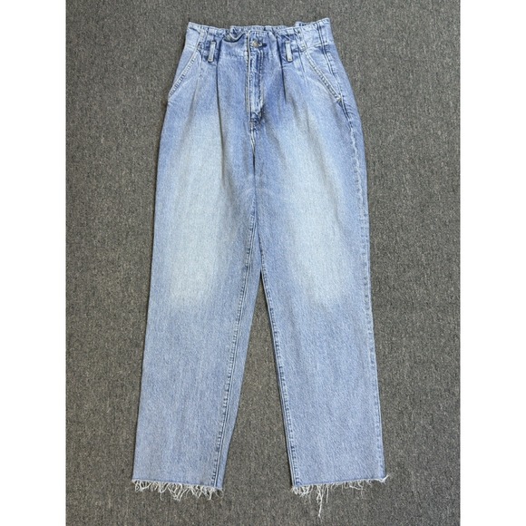Abercrombie & Fitch Denim - ABERCROMBIE & FITCH Pants Women's 27 Long Mom Jean Paperbag High Rise Denim Blue